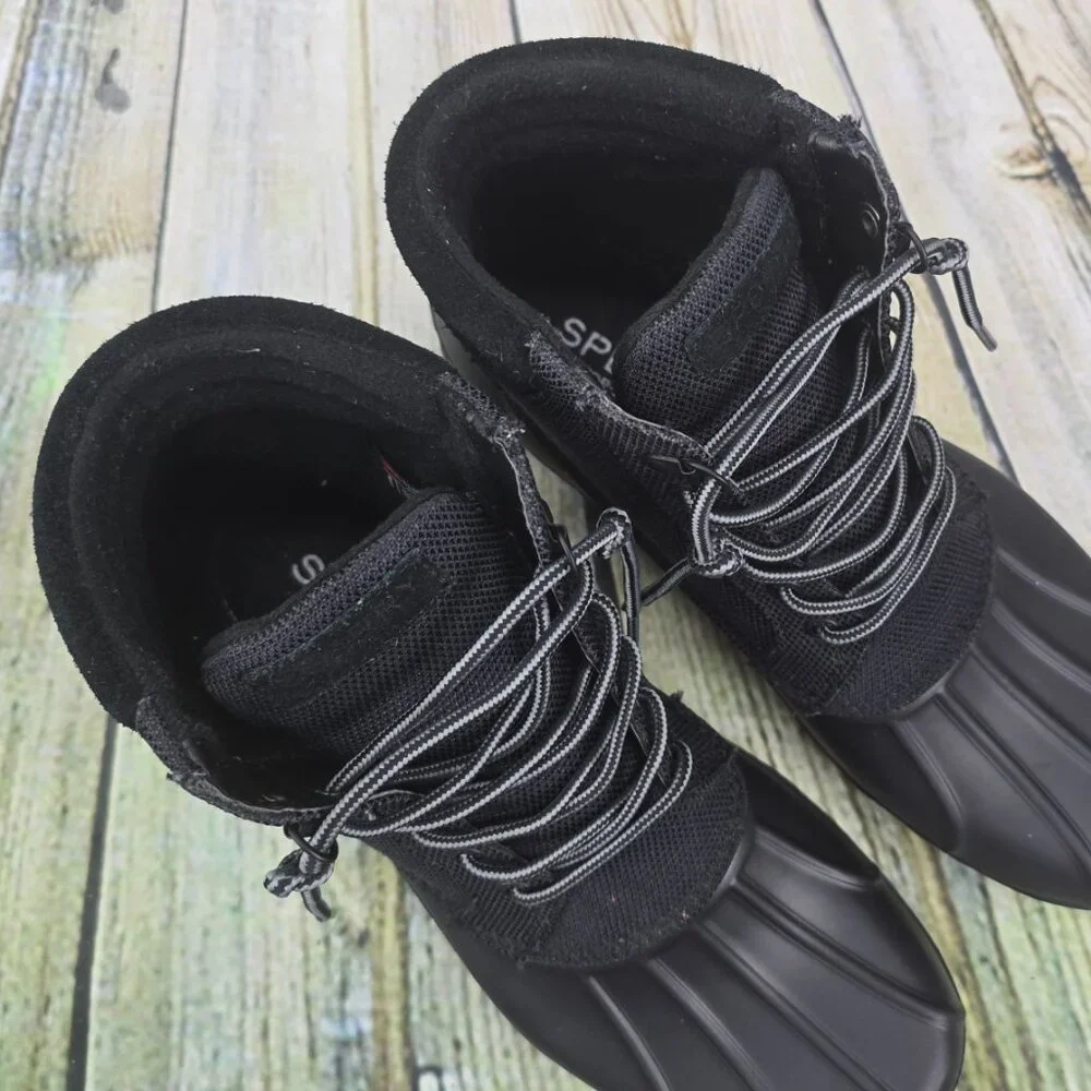 Sperry Avenue Duck‎ Boots Men’s 10 Black Nylon Cordura STS18188 Waterproof